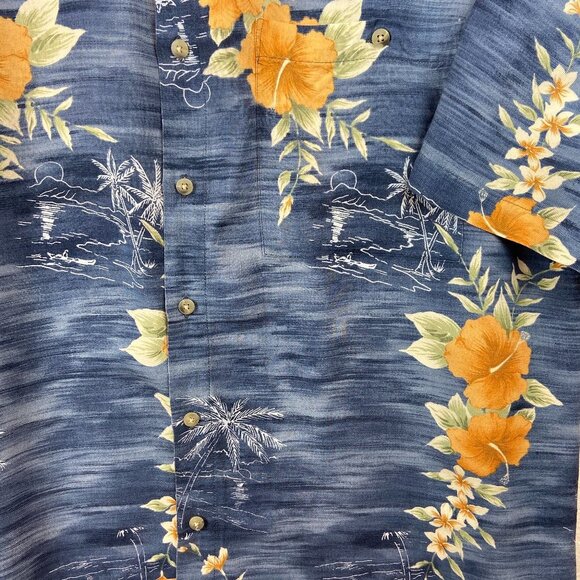 Van Heusen Hawaiian Shirt 100% Rayon SzL - Picture 3 of 5